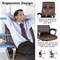 Costway Ergonomic Office Chair PU Leather Executive Swivel with Upholstered Armrests Brown